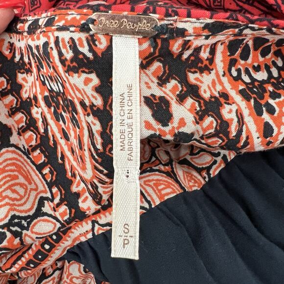 Free People Small Mexicali Rose Maxi Dress Strawberry Mixed Print Boho Romantic - Picture 10 of 16